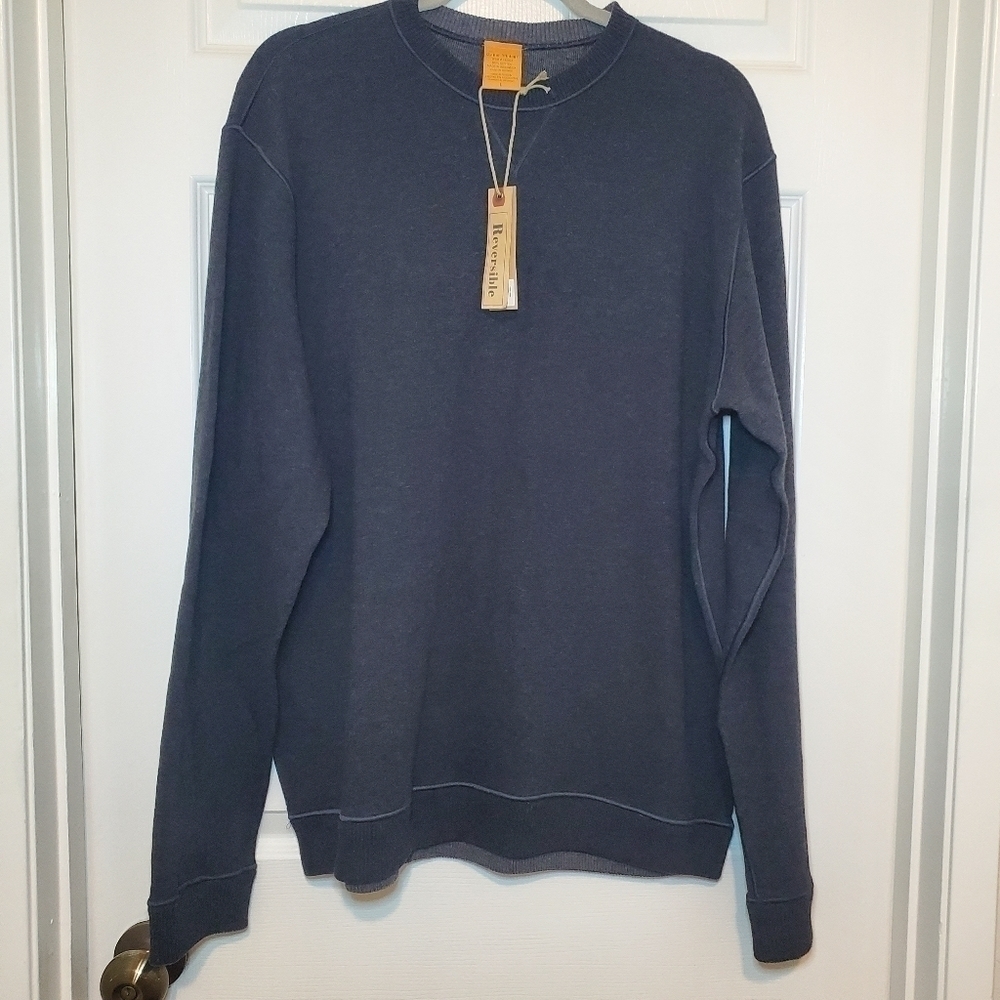 Tailor Vintage Reversable Sweater, Sz L NWT Grey